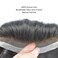 Toupee for Men Human Hair Wigs Mens Toupee European Virgin Human Hair Units Curly Wave Mens Wig Toupee Hair Real Human Replacement System for Man AUS Prosthesis Units Patch #1B Off Black (6x8")