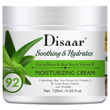 Moisturizing Cream 92% Aloe Vera Cocoa Beans Vitamin E Hydrates Body Skin After Shower Anti-Wrinkle 120ml/4.03fl.oz
