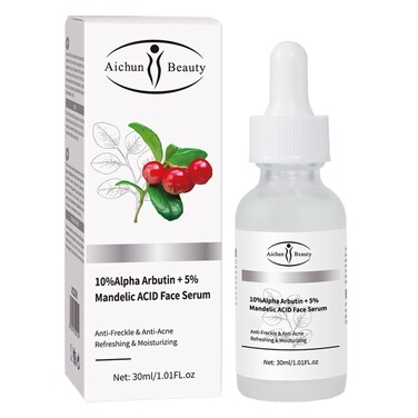 AICHUN BEAUTY Face Serum Eye Essence Anti-Wrinkles Anti-Acne Oil-Control Anti-Freckle Refreshing Moisturizing Purifying Shrink Pores 30ml 1.01FL.oz (10% Alpha Arbutin + 5% Mandelic ACID Face Serum)
