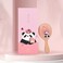 Wooden Hair Brush for Long Hair Panda Pink 1PC