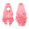Pink Wig for Women Long Fluffy Curly Wavy Hair Wig for Daily Cosplay Party Wig 28 Inch