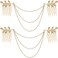yueton 2pcs Fashion Ladies Athena Olive Branch Tassel Leaf Clips Barrettes Bobby Pin Hair Clips Bride Headwear Edge Clip Clamps Cuff Boho Headbands