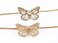 yueton 2pcs Fashion Ladies Rhinestone Gold Butterfly Chain Alligator Clips Barrettes Bobby Pin Hair Clips Bride Headwear Edge Clip Clamps Headbands