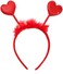 Headband Red Heart Hair Band Glitter Sequins Love Heart Design with Fluff Headbands for Women Valentines Day Festivals Party Hair Decoration Accessories