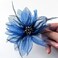 Women's Brooches 4pcs Organza Flower Feather Hair Clip Dancer Pin up Mexican Hair Flowers Clips Hairpin Brooch Tea Party Hats Headpieces Cotume Decor (blue)