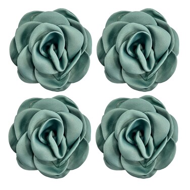 Sanrich Women's Brooches 4pcs Rose Flower Hair Clip Mexican Hair Flowers Clips Hairpin Brooch Tea Party Hats Headpieces (aqua blue)