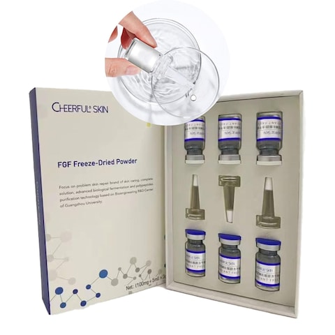 Anti-Wrinkles FGF Freeze-Dried Powder Set - Advanced Polypeptide Serum for Skin Firming, 100mg+5ml/pair, 3 pairs