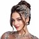 Wedding Hair Piece Bridal Rhinestone Headpiece Shiny Leaf-Shaped Hair Accessories for Women and Girls（Gold）