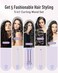 Waver Curling Iron Curling Wand - BESTOPE PRO 5 in 1 Curling Wand Set with 3 Barrel Hair Crimper for Women, Fast Heating Crimper Wand Curler in All Hair Type, Women Gifts - Purple