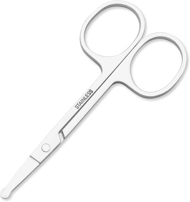 FEITA Mini Nose Hair Round Tip Scissors, Men's grooming Scissors All Purpose Facial safety Scissors Cute for Woman Eyebrow, Lash, Mustache, Pubic Hair