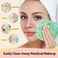 HOMEXCEL Makeup Remover Cloth 12 Count (Pack of 1), Reusable Makeup Remover Pads, Washable Ultra Soft Facial Cleansing Cloths for All Skin Types, 5 X 5 In, Green