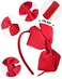 2 Pack Christmas Red Bow Ribbon Headbands for Little Girls Toddlers Cosplay Princess