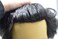System Fine Mono Mens Toupee Black Human Hair Replacement Poly Skin Around Hairpiece Natural Hairline Wig Unit (7"x5" - 1B# Off Black/Natural Black, 110% Light to Medium Density)