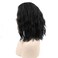 15" Short Wavy Bob Wig Curly Shoulder Length Middle Part Fluffy Hair Spiral Wigs for Women Girl Halloween Cosplay Daily Costume Use (Black)