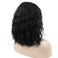 15" Short Wavy Bob Wig Curly Shoulder Length Middle Part Fluffy Hair Spiral Wigs for Women Girl Halloween Cosplay Daily Costume Use (Black)