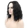 15" Short Wavy Bob Wig Curly Shoulder Length Middle Part Fluffy Hair Spiral Wigs for Women Girl Halloween Cosplay Daily Costume Use (Black)