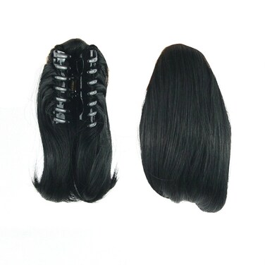 KUKISHOP 10" Ponytail Hair Extension Short Straight Claw Clip in Ponytail Extensions Synthetic Wig Hairpiece for Girls Ladys Women 4010