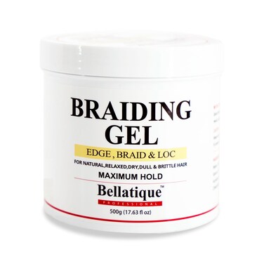 Professional Braiding Gel Maximum Hold (17.63 Oz) for Natural, Relaxed, Dry, Dull, &amp; Brittle Hair - No Flaking, No Whitening, Fast Drying, High Shine, - Lasts Up to 48 Hrs