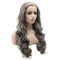 iwonawig Iewig Long Wavy Half Hand Tied Heat Friendly Wig Synthetic Lace Front Gray Wig