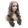 iwonawig Iewig Long Wavy Half Hand Tied Heat Friendly Wig Synthetic Lace Front Gray Wig