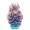 Iewig Long Wavy Swiss Heat Friendly Wig Natural Looking Synthetic Lace Front Pink Blue Purple Three Tone Wig