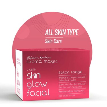Aroma Magic Skin Glow Facial Kit - Multi Use   7 Steps Skincare Set   Reduces Dark Circles   Gently Removes Dead Skin   Restores Clear &amp; Radiant Skin