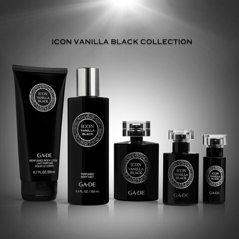 GA-DE Icon Vanilla Black - EDP Spray Perfume for Women - Warm, Smoky - Vanilla Notes, Spiced Accords of Amber, Sandalwood - Exotic Fruits - 3.4 oz