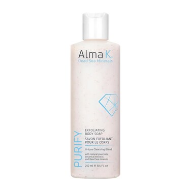 ALMA K Exfoliating Body Soap - Exfoliating Body Wash for Women - Body Soap with Dead Sea Minerals - Moisturizing Natural Soap - Liquid Soap - 8.4 oz