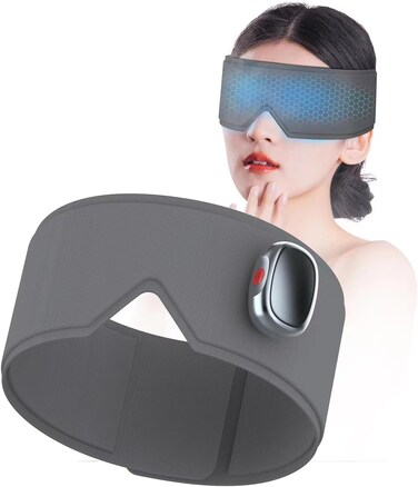 Heating or Cooling Eye Mask for Dark Circles and Eye Neck Padeye Mask Skincare and Puffiness, Intelligent Heating Physical Cooling (Gray)