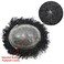 Afro Toupee for Black Men 6MM Full Poly African American Human Hair Replacement Systems Natural hair units black men Injected poly skin Curly mens Hairpieces Wigs (8"X10", #1B Off Black-6mm Afro