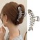 1Pcs Sliver Fish Bone Hair Clips Large Metal Fishbone Hair Claw Clips Fashion Geometry Hair Clamps Crabs for Women Thick and Thin Tortoise Strong Hold Hair Styling Hair Accessories