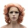 Mxangel Short Curly Synthetic Hair Lace Front Rose Pink Wig Heat Friendly Fiber Hair