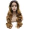 Mxangel Long Black Roots Blonde Ombre Hand Tied Ombre Synthetic Wig Lace Front Heat Resistant Fiber Hair