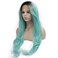 Mxangel Long Wavy Ombre Blue Synthetic Wig Lace Front Heat Resistant Fiber Hair Wig