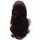 Mxangle Long Wavy Dark Red Half Hand Tied Synthetic Lace Front Wig Heat Resistant Fiber Hair Natural