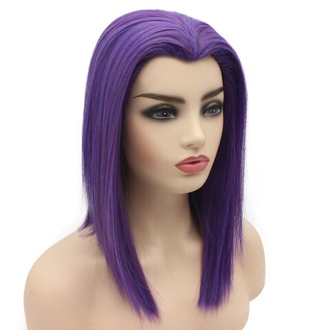 Iwona Short Straight Bob Purple Synthetic Hair Costume Party Wig Heat Resistant 10 Inch