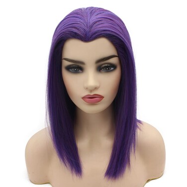 Iwona Short Straight Bob Purple Synthetic Hair Costume Party Wig Heat Resistant 10 Inch