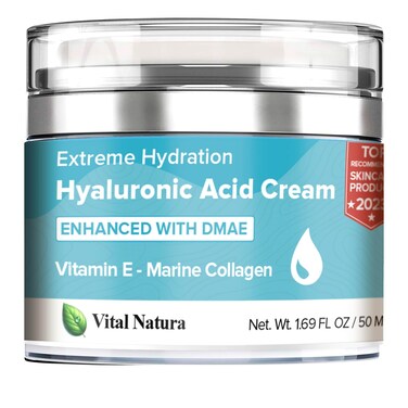 Hyaluronic Dmae Lift Firm Skin Cream, Face Moisturizer with Marine Collagen, Helps Reduce Fine Lines and Wrinkles, 1.69 Ounce