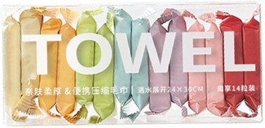 14pcs Compressed Face Towel Nonwoven Water Wet Wipe Tablet Portable Travel Makeup Tissue For Hotel Disposable Face Wipe