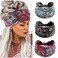 Boho Bandeau Headbands Wide Knot Hair Band Stretch Turban Head Wraps Fashion Hair Accessories for Women 3 Pcs (Exquisite)