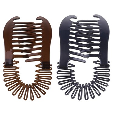 2 Pieces Banana Hair Clips Large Double Comb Clips Fishtail Hair Clips Classic Banana Clips Hair For Thick Hair Ponytail Ladi