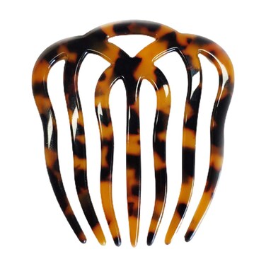 French Twist Hair Side Comb Hollow Out Wavy 7 Teeth Acetate Tortoise Hairpin Hair Pins For Buns Blonde, dark tortoiseshell