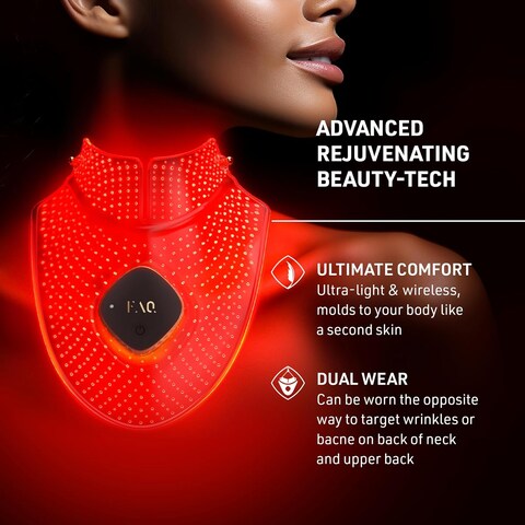 FAQ 211-8 Light Neck &amp; D&eacute;collet&eacute; Mask - Wireless &amp; Lightweight Silicone Masks - Flexible-Fit &amp; Full Coverage - Wearable Skin Care
