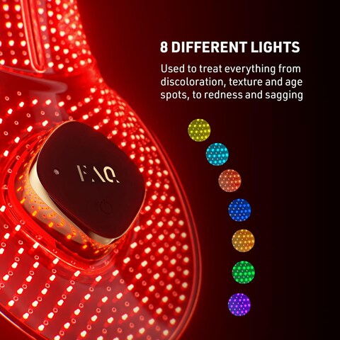 FAQ 211-8 Light Neck &amp; D&eacute;collet&eacute; Mask - Wireless &amp; Lightweight Silicone Masks - Flexible-Fit &amp; Full Coverage - Wearable Skin Care