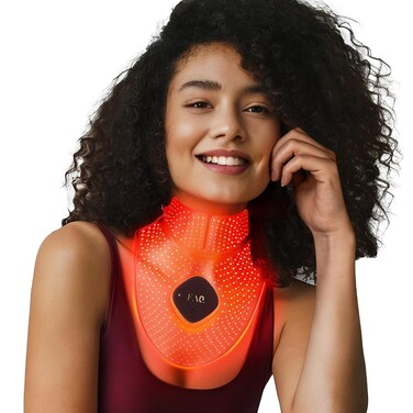 FAQ 211-8 Light Neck &amp; D&eacute;collet&eacute; Mask - Wireless &amp; Lightweight Silicone Masks - Flexible-Fit &amp; Full Coverage - Wearable Skin Care