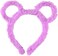 Women Winter Thick Plush Headband Round Bear Ears Makeup Hair Hoop Bandana Purple