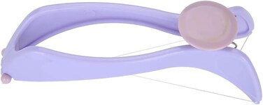 Facial Hair Removing Tool, Facial Hair Epilator Ideal Gifts Facial Hair Threading Removal Comfortable Purple Portable Facial Hair Remover with 10 Cotton Lines for Women(Glasses boxed)
