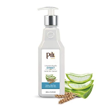 Pili Natural Syndet - Gentle Skin Cleanser with Oatmeal and Aloe Vera - Hypoallergenic cleanser for sensitive skin - 8.4 Fl.oz