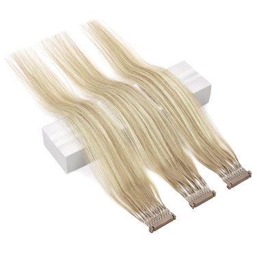 6D First Generation Hair Piece, 100% Real Natural Hair Extensions, Can Perm and Dye Hair No Tangling, Ten Bunches in a Row (16Inch, #4/27/4）