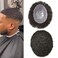 Man Weave Hair Unit Black Men Full Poly 8X10 Afro Toupee Brazilian Human Hair Replacement System for American African Black Men Injection Pu Wave HairPieces #1 Jet Black, 8mm-wave